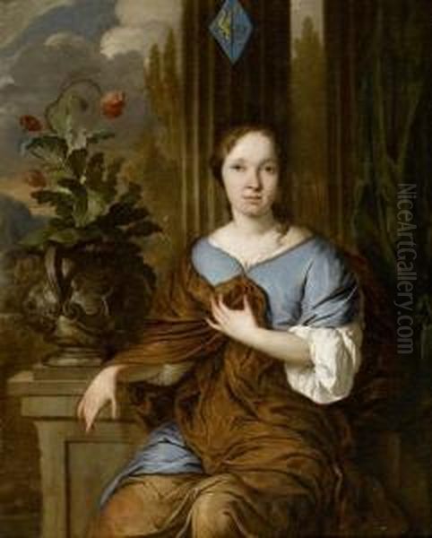 Portrait Of A Young Woman Oil Painting by Johannes I Voorhout