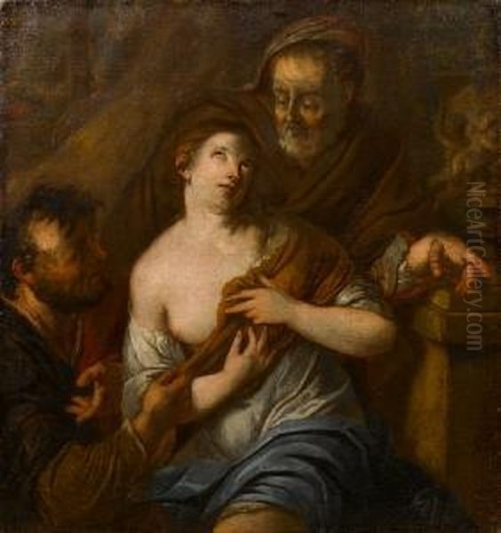 Susannah And The Elders Oil Painting by Johannes I Voorhout