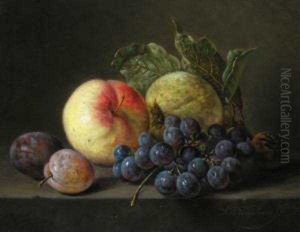 Fruchtestillleben Oil Painting by Sebastiaan Theodorus Voorn Boers