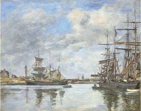 Trouville, le port 3 Oil Painting by Eugene Boudin