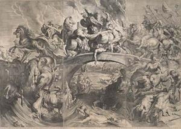 The Defeat Of The Amazons Oil Painting by Lucas Ii Vorsterman