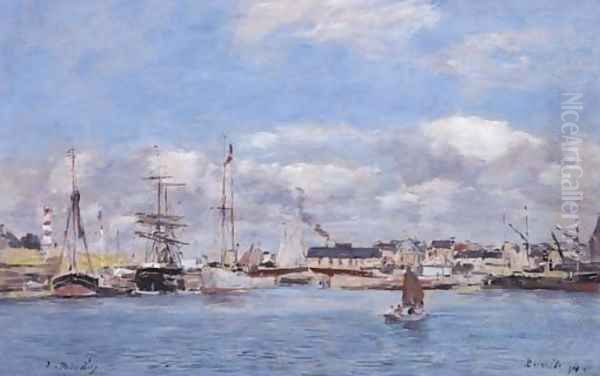 Deauville, Le bassin Oil Painting by Eugene Boudin