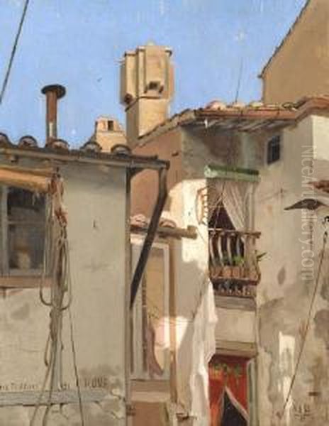 Via Frattina 31 Roma Oil Painting by Hubert Vos