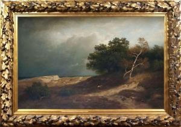 Landschaft Bei Aufziehendem Gewitter Oil Painting by Heinrich Vosberg