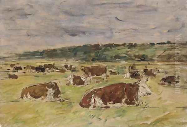 Vaches au paturage 3 Oil Painting by Eugene Boudin