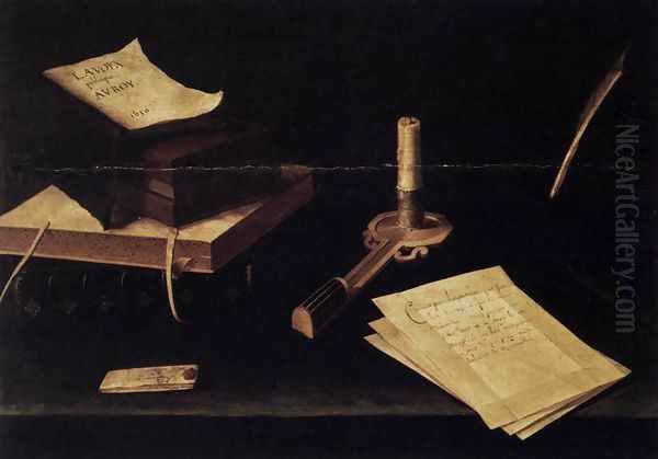 Still-Life with Candle 1630 Oil Painting by Lubin Baugin