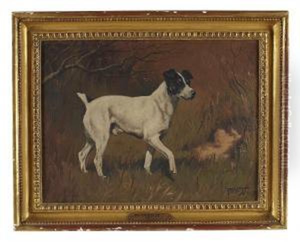 Boxer Iind, A Jack Russell Oil Painting by Frank Brook Voss