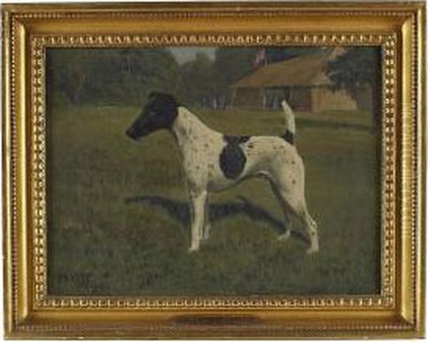 Champion Desert Deputy, A Jack Russell Oil Painting by Frank Brook Voss