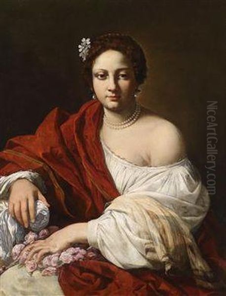 Portrait Of A Lady Oil Painting by Aubin Vouet