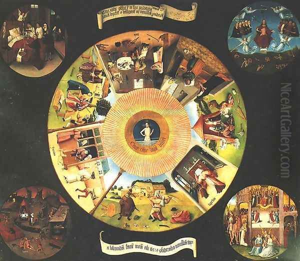 Seven Deadly Sins or The Table of Wisdom Oil Painting by Hieronymous Bosch