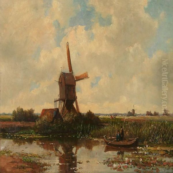 Dutch Summer Landscape Oil Painting by Cornelis Vreedenburgh