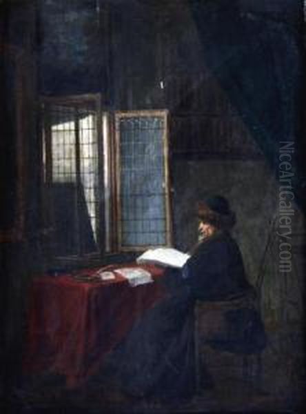 Le Philosophe Devant Sa Fenetre Oil Painting by Jacobus Vrel