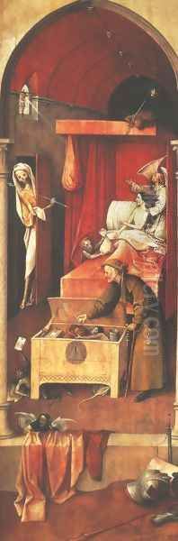 Death and the Miser c. 1490 Oil Painting by Hieronymous Bosch