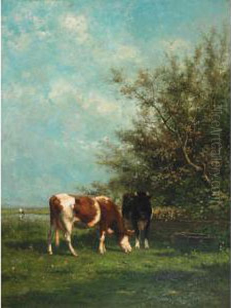 Pastures Oil Painting by Jan Martinus Vrolijk