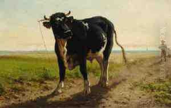 The Bull Oil Painting by Jan Martinus Vrolijk