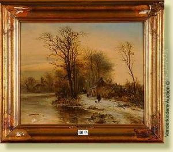 Paysage Anime Sous La Neige Oil Painting by Abraham Pietersz Vromans