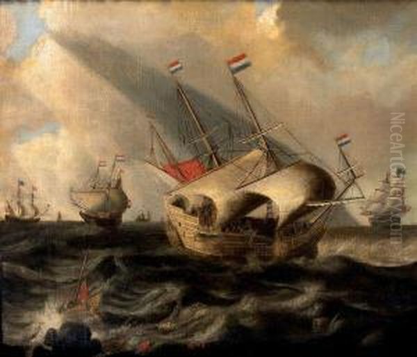 Marine Oil Painting by Cornelis Hendricksz. The Younger Vroom