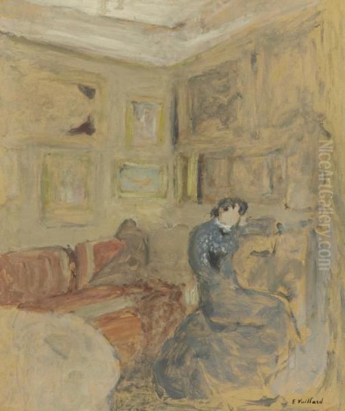 Madame Hessel Dans Son Petit Salon Oil Painting by Jean-Edouard Vuillard