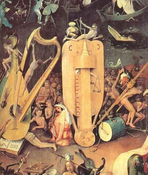 Garden of Earthly Delights, detail of right wing Oil Painting by Hieronymous Bosch