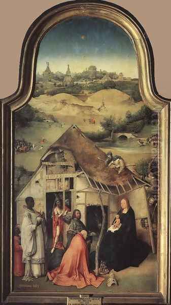 Adoration of the Magi (central panel) c. 1510 Oil Painting by Hieronymous Bosch