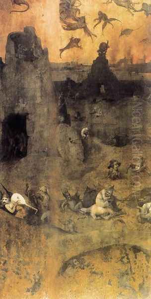 The Fall of the Rebel Angels (obverse) 1500-04 Oil Painting by Hieronymous Bosch