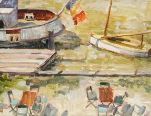 The Terrace From The Wharf Oil Painting by Anatol Vulpe