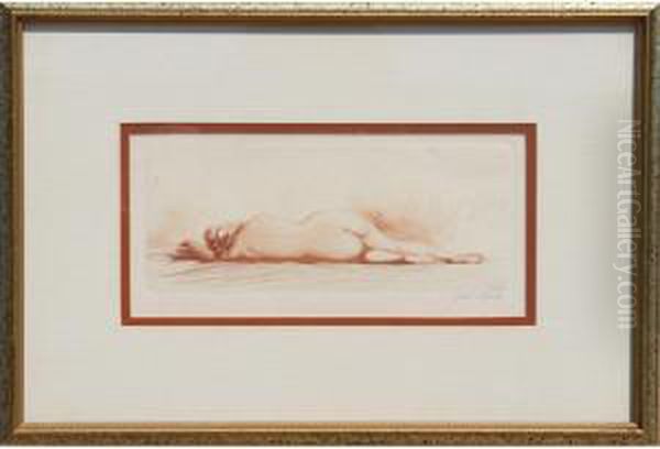 Reclining Nude Oil Painting by Jean Auguste Vyboud