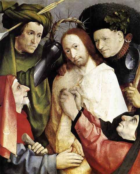 Christ Mocked (Crowning with Thorns) 1495-1500 Oil Painting by Hieronymous Bosch