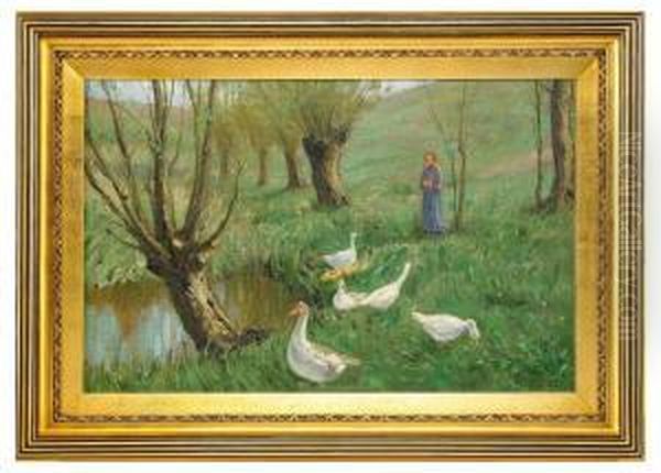 The Shepherdess Oil Painting by Konstantin Semionov. Vysotsky