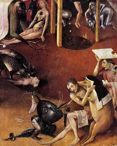 Triptych of Garden of Earthly Delights (right wing) (detail 1) c. 1500 Oil Painting by Hieronymous Bosch