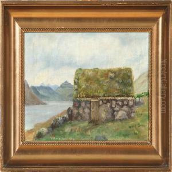 House At A Coast On The Faroe Islands Oil Painting by Joen Waagstein