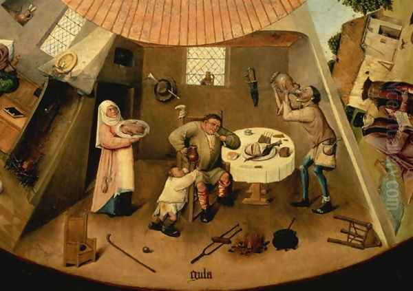 Greed, Scene from the Table of the Seven Deadly Sins Oil Painting by Hieronymous Bosch