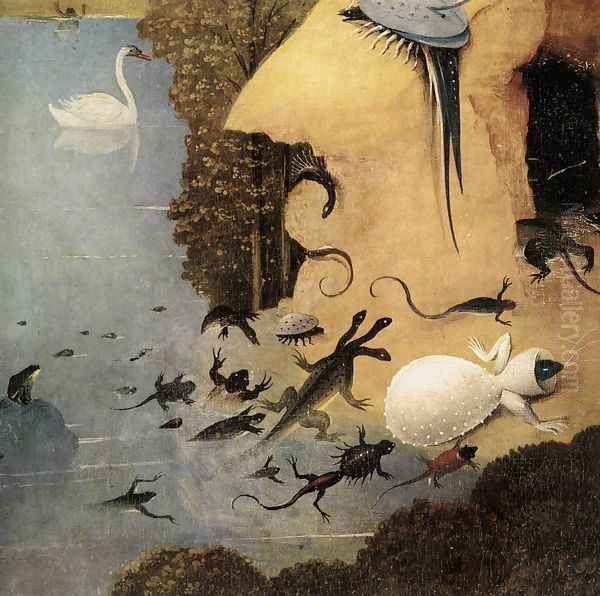 Triptych of Garden of Earthly Delights (left wing) (detail 3) c. 1500 Oil Painting by Hieronymous Bosch