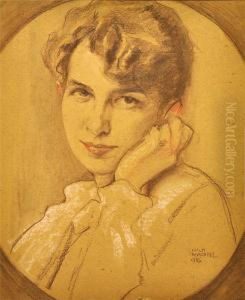 Brustportrait Eines Jungen Madchens Oil Painting by Wilhelm Wachtel