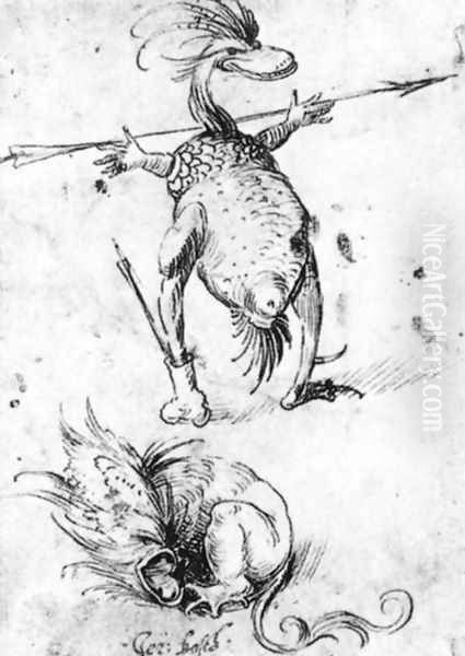 Two Monsters Oil Painting by Hieronymous Bosch