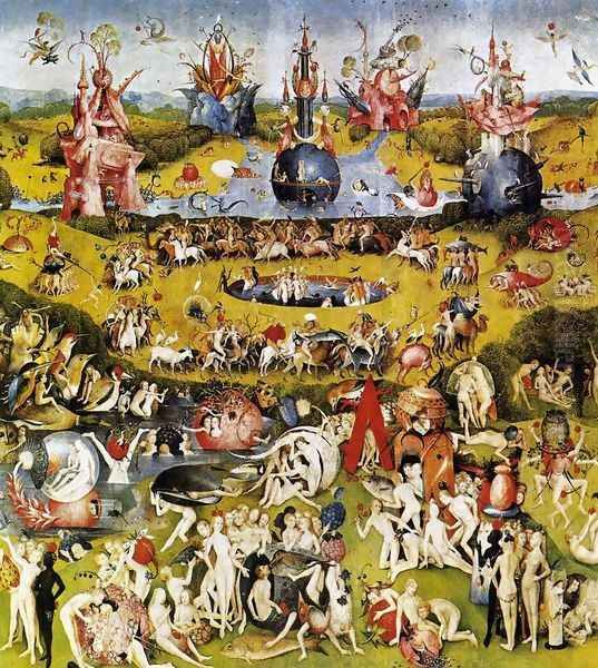 Triptych of Garden of Earthly Delights (central panel) c. 1500 Oil Painting by Hieronymous Bosch