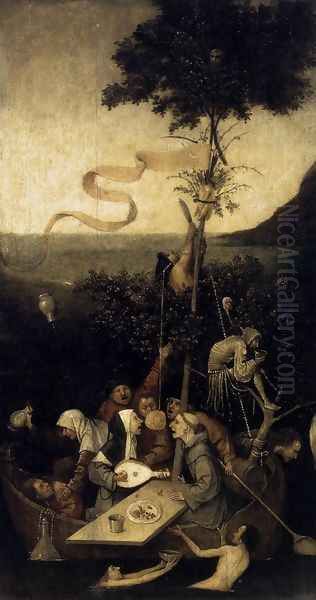 The Ship of Fools 1490-1500 Oil Painting by Hieronymous Bosch