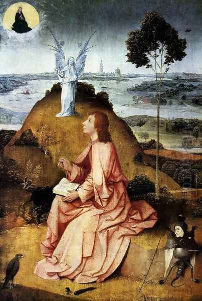 St John the Evangelist on Patmos 1504-05 Oil Painting by Hieronymous Bosch