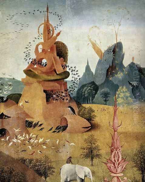 Triptych of Garden of Earthly Delights (left wing) (detail 4) c. 1500 Oil Painting by Hieronymous Bosch