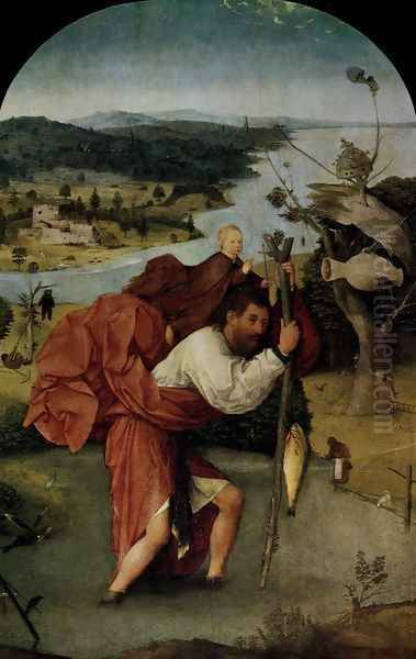 St Christopher Oil Painting by Hieronymous Bosch