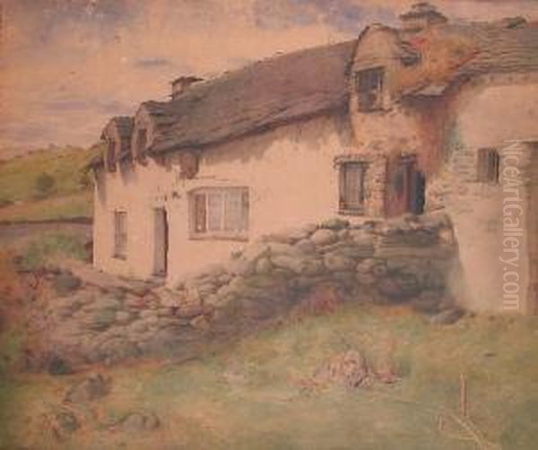 Rural Cottage Oil Painting by Thomas Wade