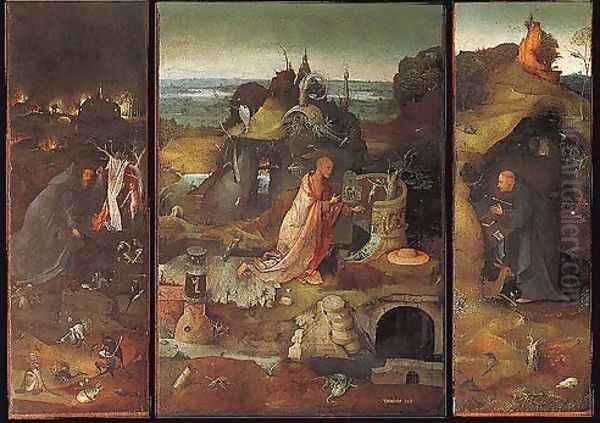 Hermit Saints Triptych c. 1505 Oil Painting by Hieronymous Bosch