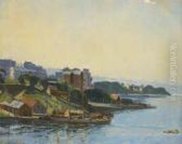 Sydney Harbour, Kirribilli Oil Painting by Robert Waden