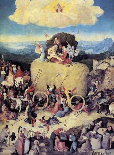 Triptych of Haywain (central panel-1) 1500-02 Oil Painting by Hieronymous Bosch