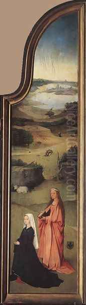 St Peter with the Donor (right wing) c. 1510 Oil Painting by Hieronymous Bosch