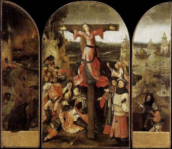 Triptych of the Crucifixion of St Julia Oil Painting by Hieronymous Bosch