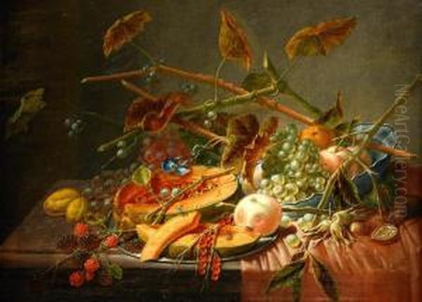 Stilleben Med Frukter Oil Painting by Dominicus Gottfried Waerdigh