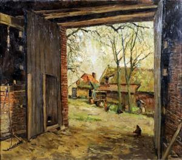 Cour De Ferme Oil Painting by Victor Wagemaekers