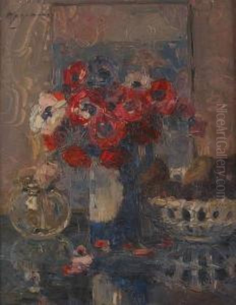 Interieur Fleuri Oil Painting by Maurice Wagemans