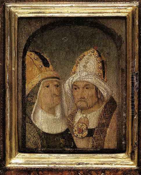 Two Male Heads Oil Painting by Hieronymous Bosch